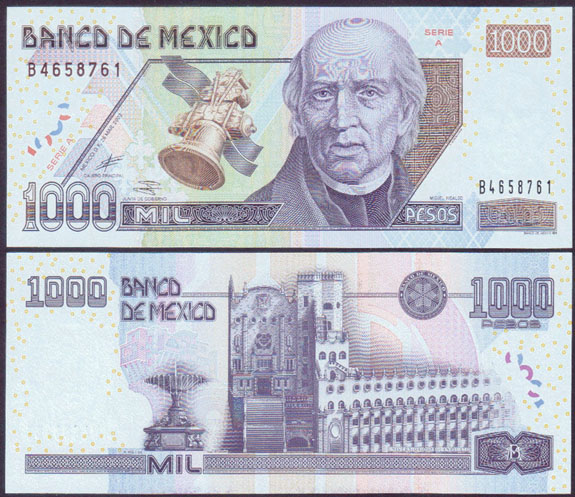 2002 Mexico 1,000 Pesos (Unc)